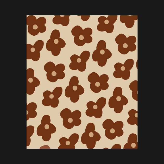 Minimal Modern  Abstract Floral Shapes  Warm  Tones  Design by zedonee