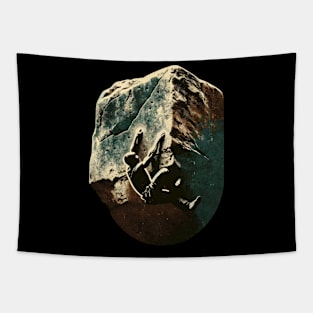 Vintage Climber - Retro Style Bouldering Illustration Tapestry