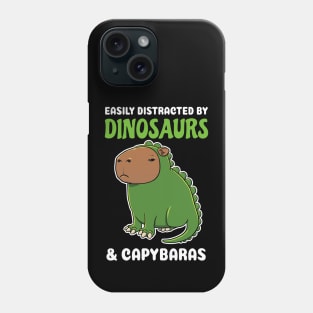 Easily Distracted by Dinosaurs and Capybaras Cartoon Phone Case