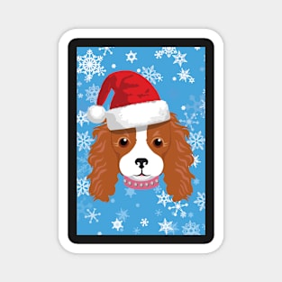 Christmasy King Charles Cavalier Spaniel Magnet