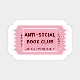 Anti-social book club - floral ticket Magnet