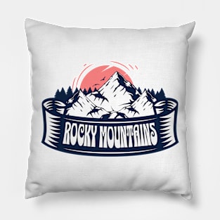 Rocky Mountains Sunset Pillow