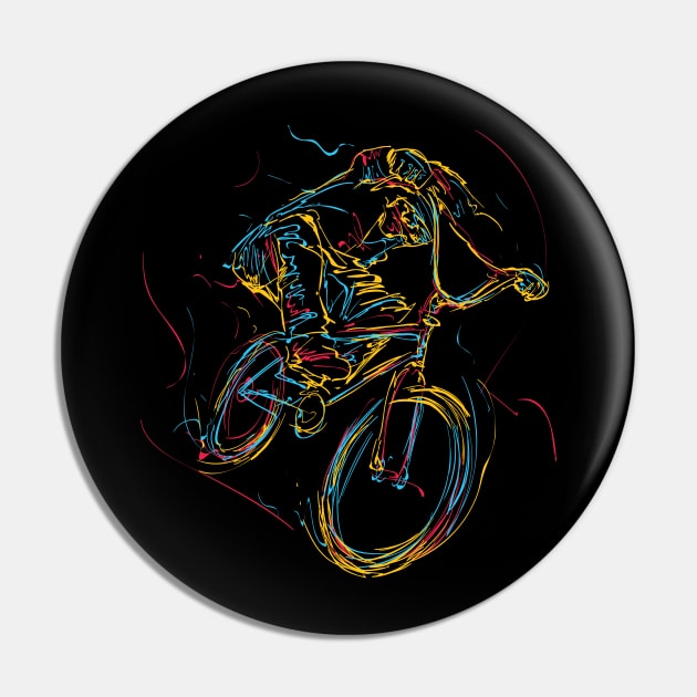 BMX Biker Sports Art Pin by letnothingstopyou