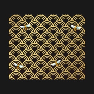 Asian Gold and Black Bees T-Shirt