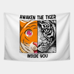 Awaken The Tiger Inside You Malayan Sumatran Bengal Tiger Tapestry