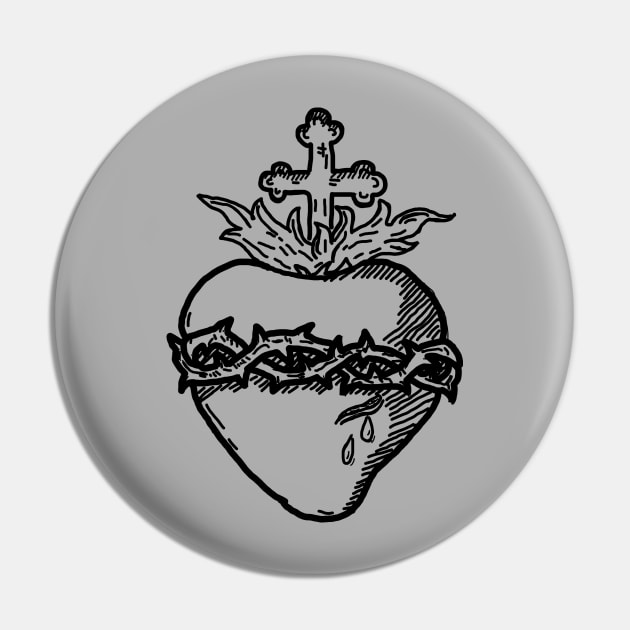 Sacred Heart Pin by tabernacletshirts