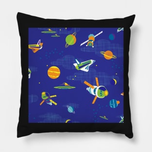 space adventures - blue Pillow