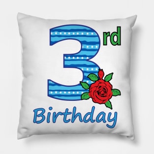 3rd Flower - 3rd Birthday - Flower - Floral - Birthday Pillow