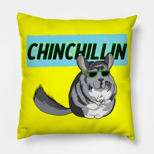 Chinchillin Cool Chinchilla in Sunglasses Pillow