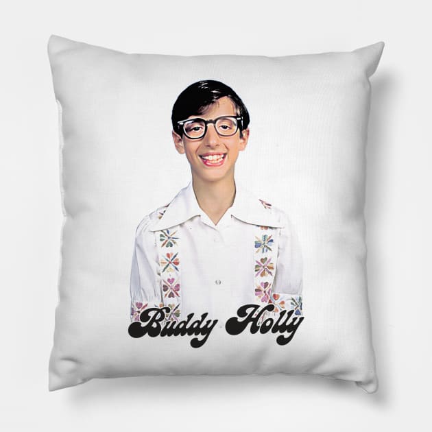 Buddy Holly - Retro Humor Design Pillow by DankFutura