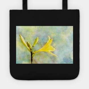 Textured photo of a yellow lily Tote