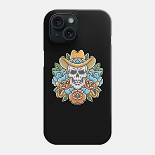 Cowboy Skull Floral tattoo Phone Case