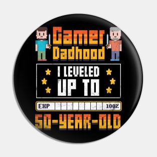Best Father Gamer Dad 50 Years Pin