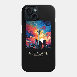 A Pop Art Travel Print of Auckland - New Zealand Phone Case