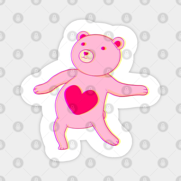 Pink dancing bear Magnet by L’étoile stéllaire