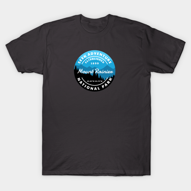 Mount Rainier National Park Retro Sticker - Mount Rainier National Park - T-Shirt