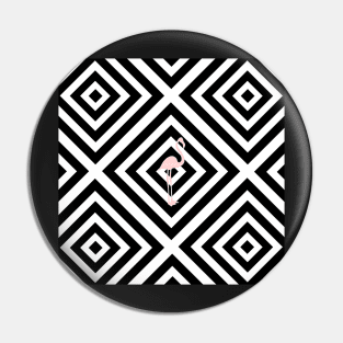 Flamingo - Abstract geometric pattern - black and white. Pin