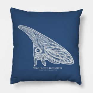 Treehopper with Common and Latin Names - cut insect design Pillow