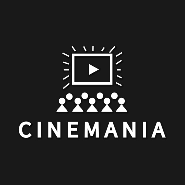 Cinemania Classic White Logo T-Shirt by Cinemania World