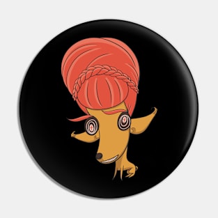 dog with beehive hair Pin