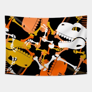 Halloween Dinosaur TRex Fossil Pattern Tapestry