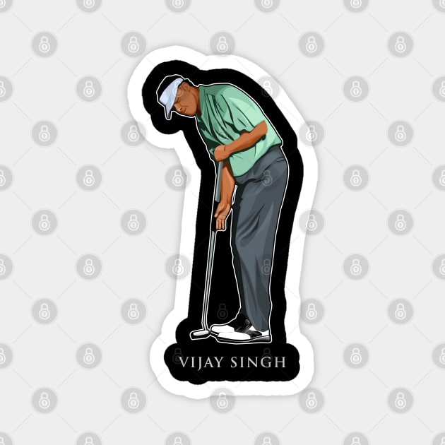 Vijay Singh Golf Legends Magnet by RunAndGow