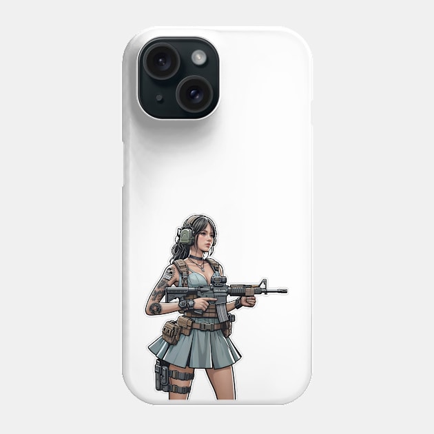 Tactical Girl Phone Case by Rawlifegraphic