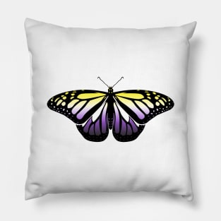 Non-Binary Pride Butterfly Pillow