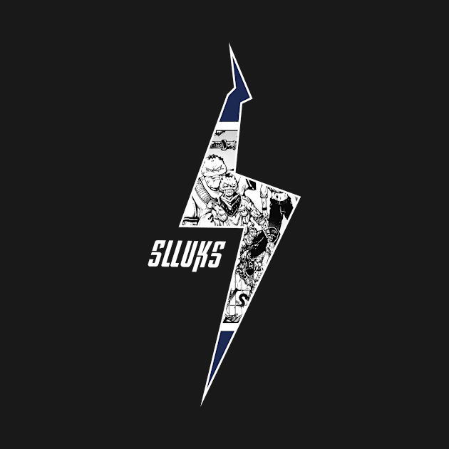 ink-pencil flashing lights with Slluks brand logo icon by slluks_shop