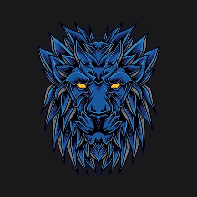 blue lion head by mrasyidkvec