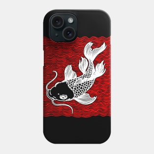 Koi Fish Great Wave Tattoo V2 Red Wht Phone Case