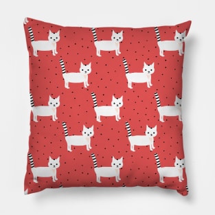 Cats on Red Pillow