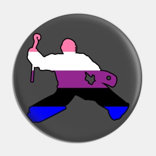 Field Hockey Goalie: Genderfluid Pride Pin