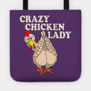 Funny Chicken Shirt CRAZY CHICKEN LADY Tote