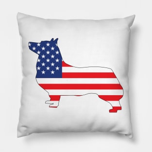 Swedish Vallhund USA Flag Filled Pillow