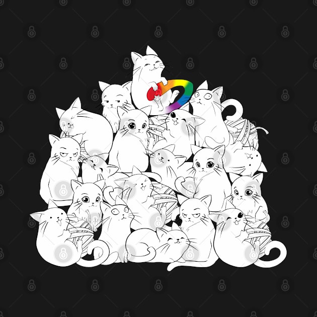 Cats with rainbow flag on the rescue by Catmaleon Design