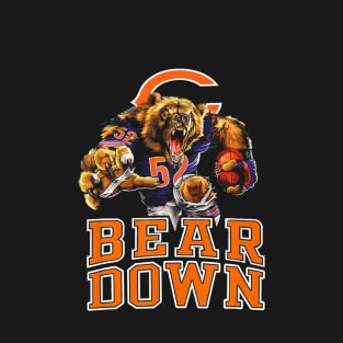 Bear Down #52 Chicago Sports Fan Football T-Shirt