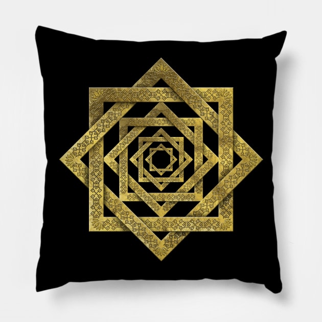 Golden Star of Lakshmi - Ashthalakshmi Pillow by Nartissima