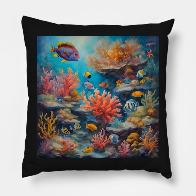 Tropical Reef Pillow by ArtShare