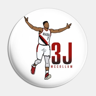 CJ McCollum '3J' - NBA Portland Trailblazers Pin