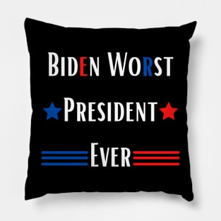 Biden Worst President Ever T-Shirt, Funny Political Humor Pillow