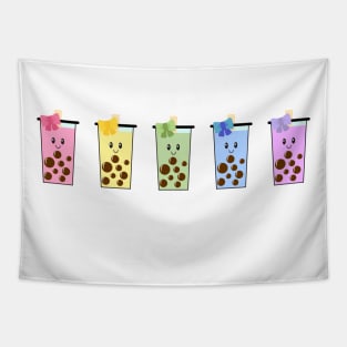 Rainbow Boba Cups Tapestry