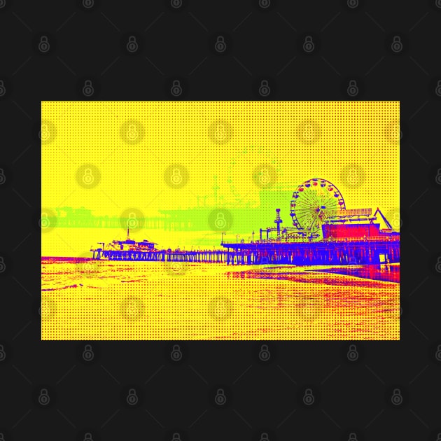 Yellow Pop Art Santa Monica Pier by Christine aka stine1