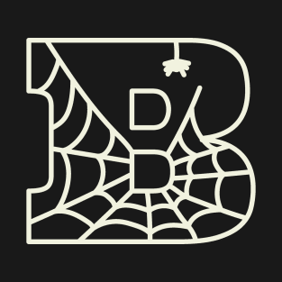 Halloween Letter B Initial Monogram with Spiderweb T-Shirt