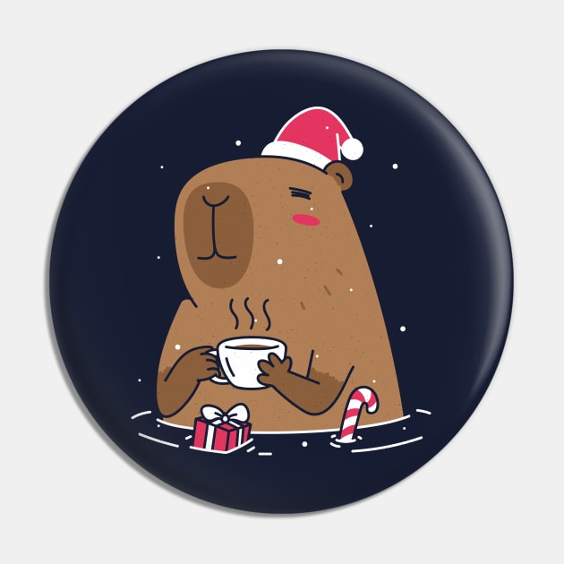 Santa Capybara Pin by rarpoint