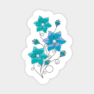 Blue Petunias Magnet