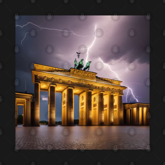 Iconic World Landmarks During A Thunderstorm: Brandenburg Gate Berlin by Musical Art By Andrew