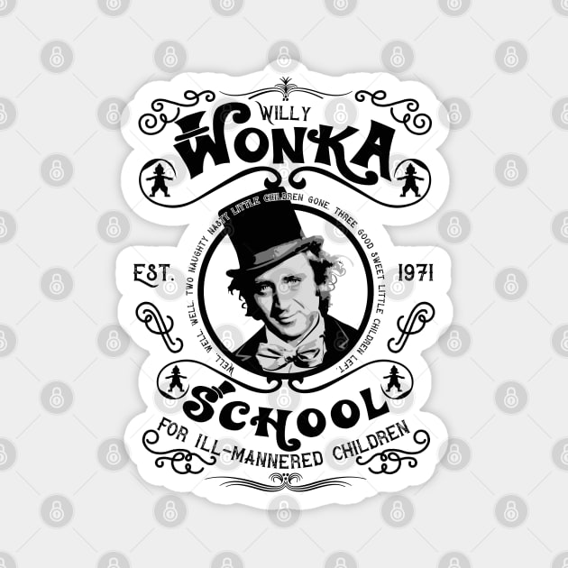 Wonka School for Ill-Mannered Children Magnet by Alema Art