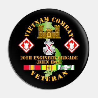 Vietnam Combat Veteran w 20th Engineer Brigade  SSI Pin