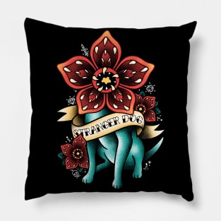 Stranger dog tattoo Pillow